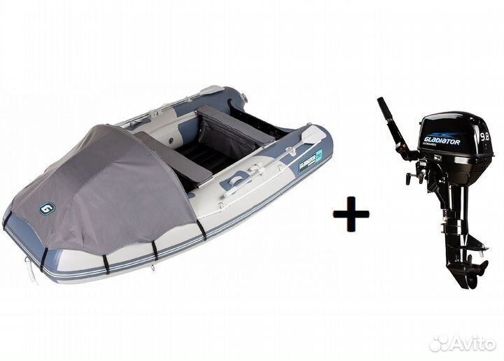 Мотор Гладиатор 9,8 л.с. + Лодка Gladiator E350Pro