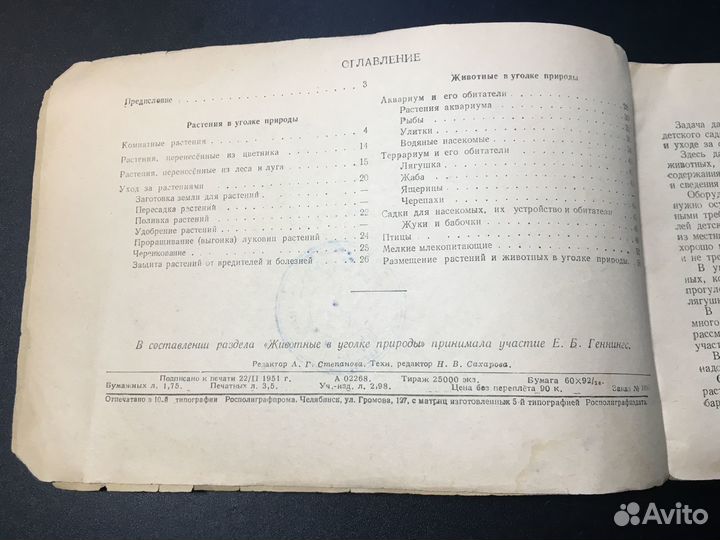 Уголок природы в детском саду, Веретенникова, 1952