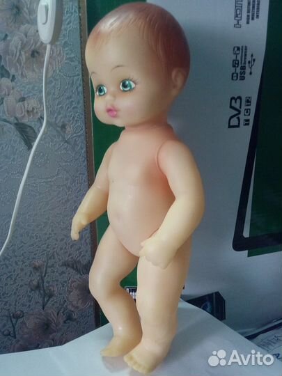 Кукла пупсик из СССР 60-е годы. рельефные волосы