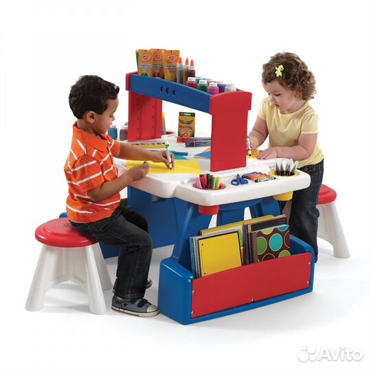 Детская парта двухсторонняя для двоих