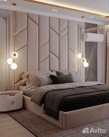 Мягкие стеновые панели в спальню