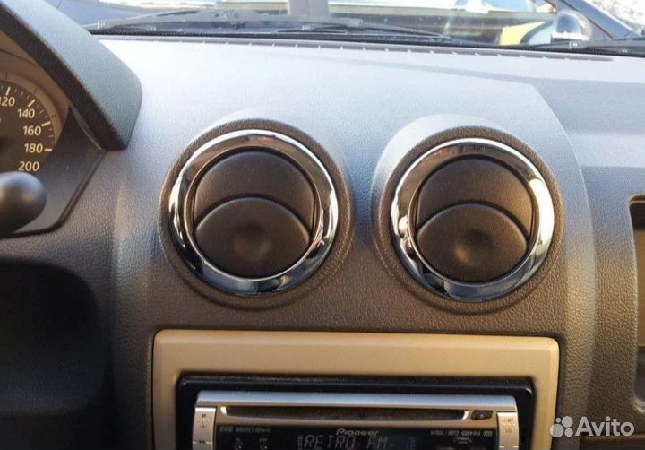 Кольца накладки на дефлекторы Ларгус/Рено нерж