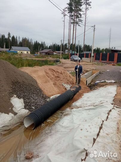 Дренаж,отсыпка, поднятие участка,заезд