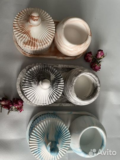 Подставка и шкатулка из гипса