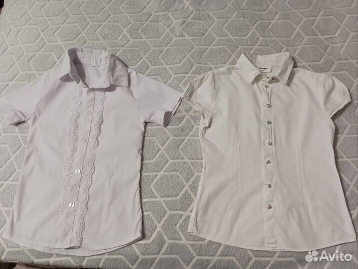 Блузки школьные + кофточка 140 пакетом