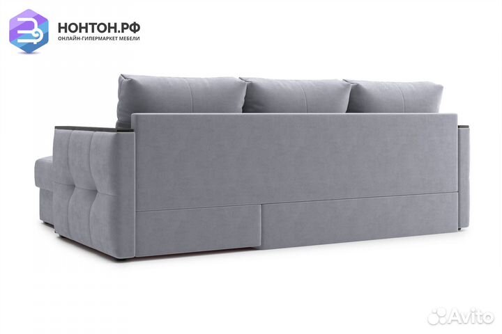 Диван угловой дельфин Инсайд серый