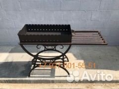 Мангал № 0040/3 с полкой и п/овал дровницей