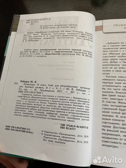 Учебник по литературе 10 класс