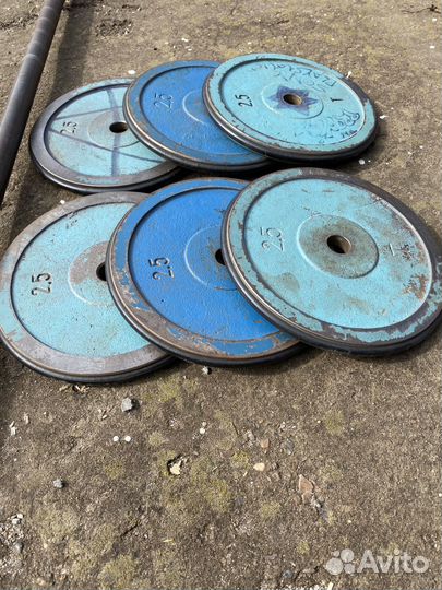 Штанга с блинами СССР