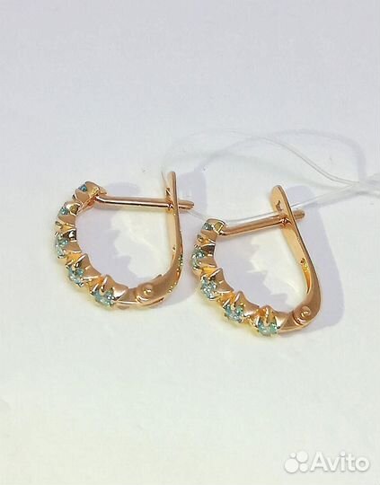 Золотые золотые серьги из красного золота 585 проб