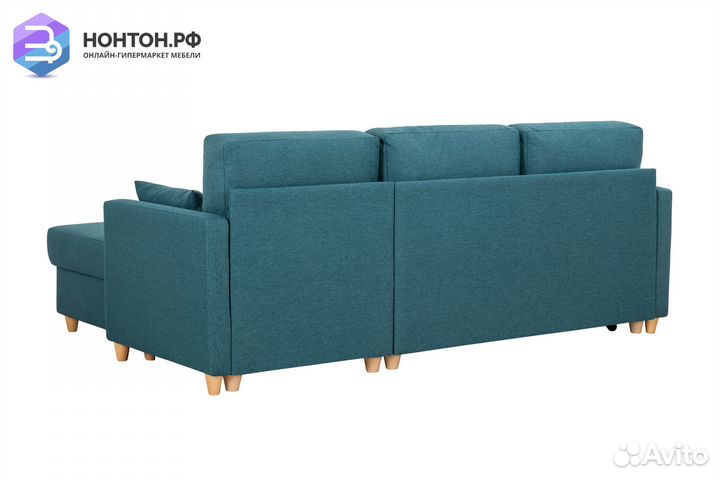 Диван угловой дельфин Дилан зеленый