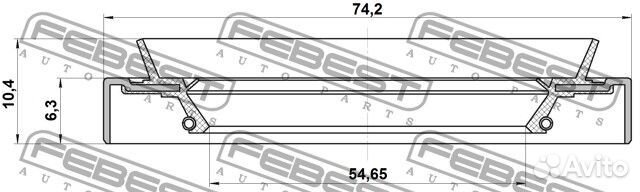 Сальник ступичный задний 54.65x74.2x6.3x10.4
