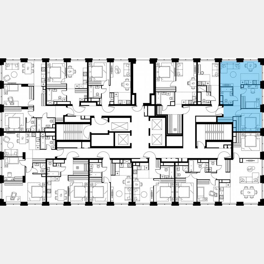 3-к. квартира, 56,5 м², 26/64 эт.