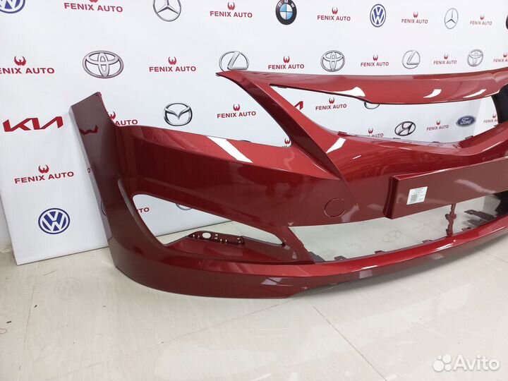 Бампер передний Hyundai Solaris 14-17 Красный