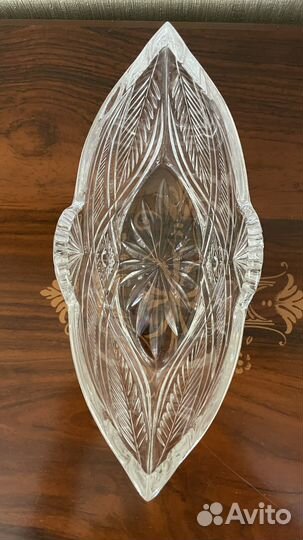 Хрустальная конфетница Лодочка СССР