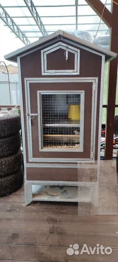 Утепленный домик + клетка для перепелок