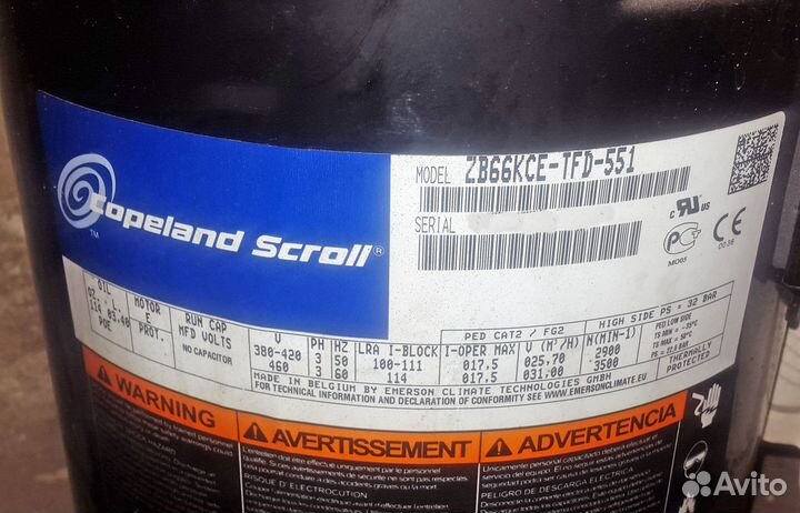 Компрессор Copeland ZB66KCE неисправный