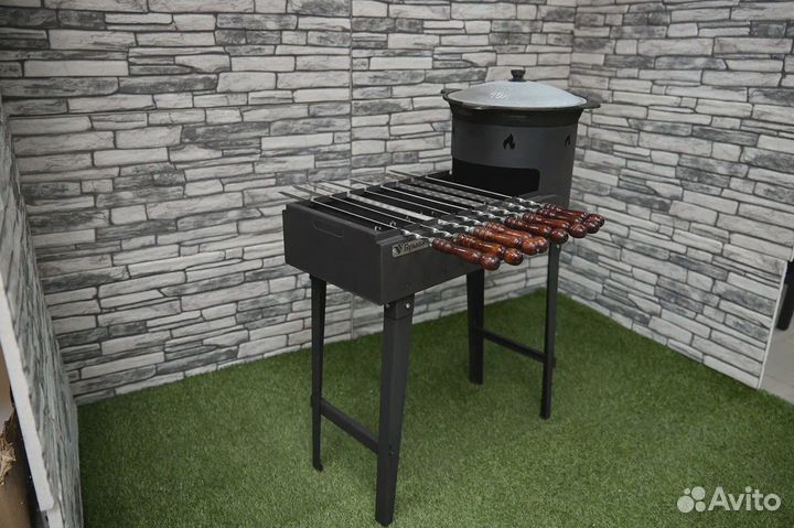 Мангал с печью под казан