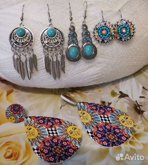 Серьги бижутерия под серебро