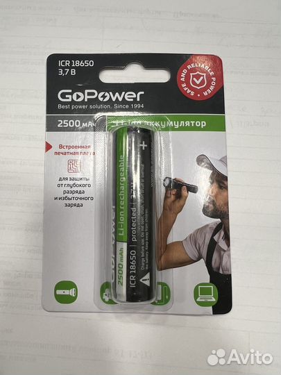 Li-ion аккумулятор с защитой ICR 18650