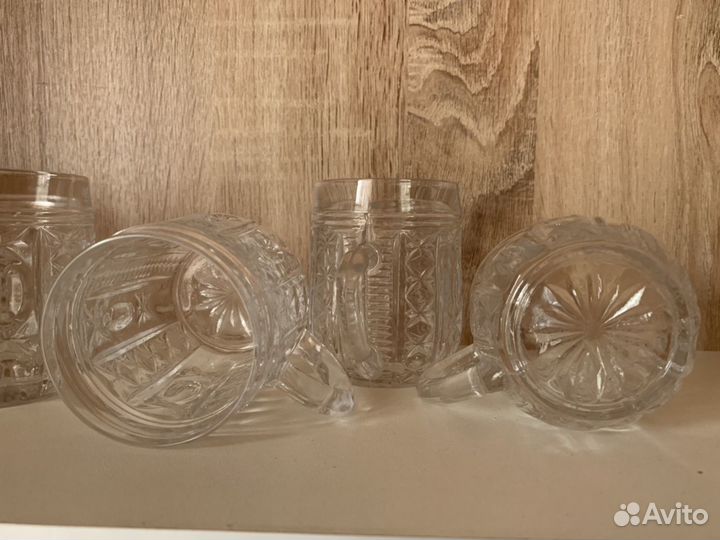 Хрустальные кружки (чашки) с ручками