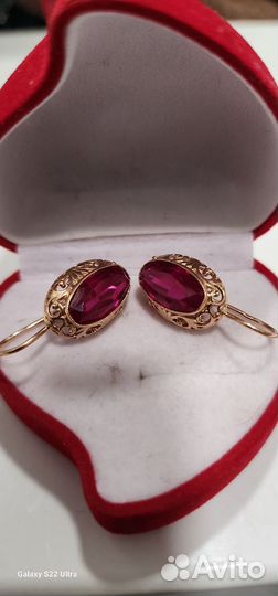 Золотые серьги СССР 583, 7.13гр