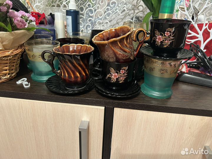 Сервиз чайный, стаканы