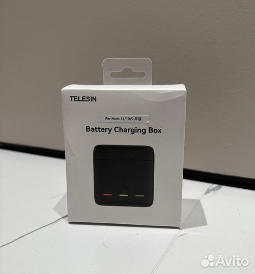 Зарядка Gopro 11/10/9 и 2 аккумулятора Telesin