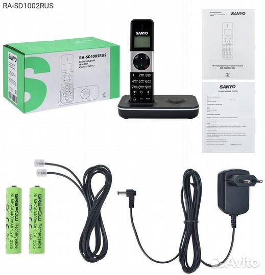 RA-SD1002RUS, dect-телефон Sanyo RA-SD1002RUS чёрн