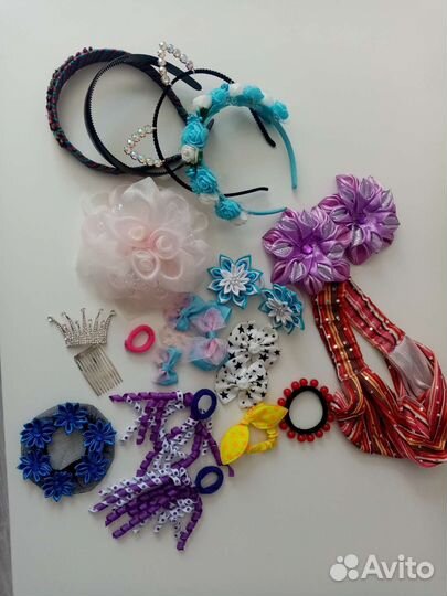 Резинки для волос обручи заколки бантики цветы
