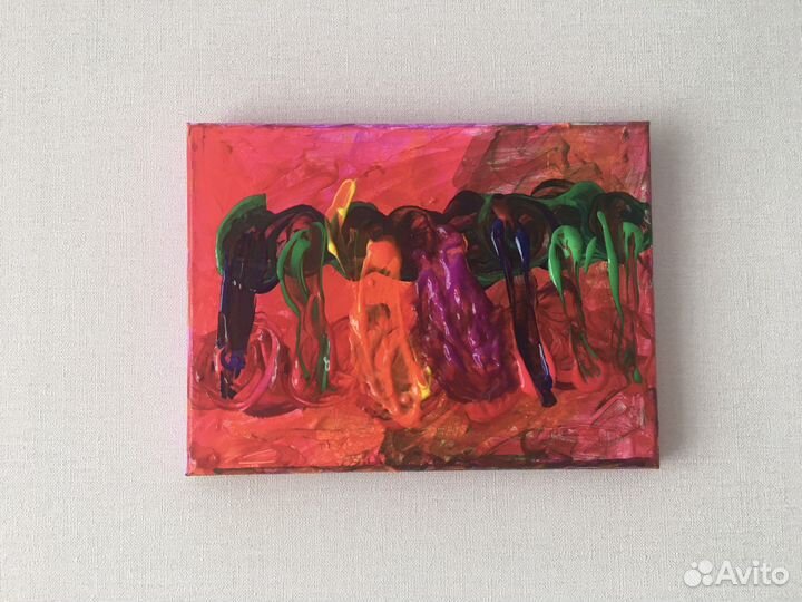 Картина Слоны в закате