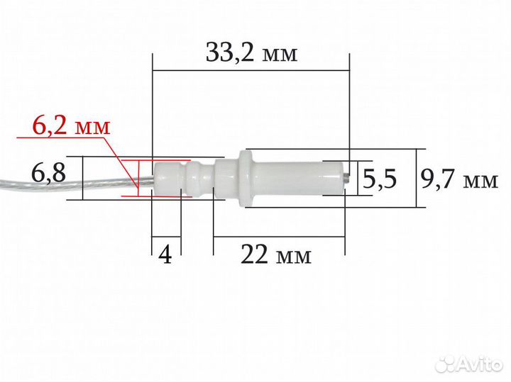 Свеча розжига газовой плиты 300мм (для газогорелоч