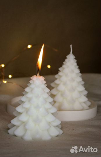 Свечи новогодние ёлка снежинка