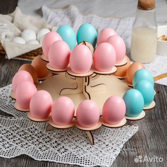 Подставка для яиц пасхальная, 2-х ярусная, 24 ячей