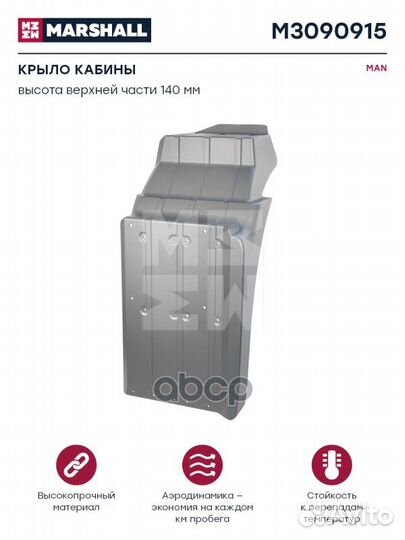 Крыло передн правое (задняя часть) 140mm MAN TGA