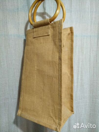 Джутовая сумка для вина