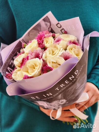 Цветы роза букеты хризантема