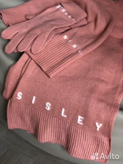 Комплект шапка, шарф, перчатки Sisley