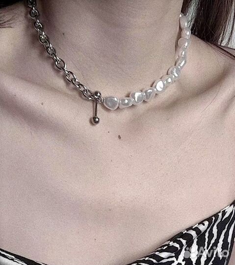 Колье чокер из жемчуга в стиле Poison Drop