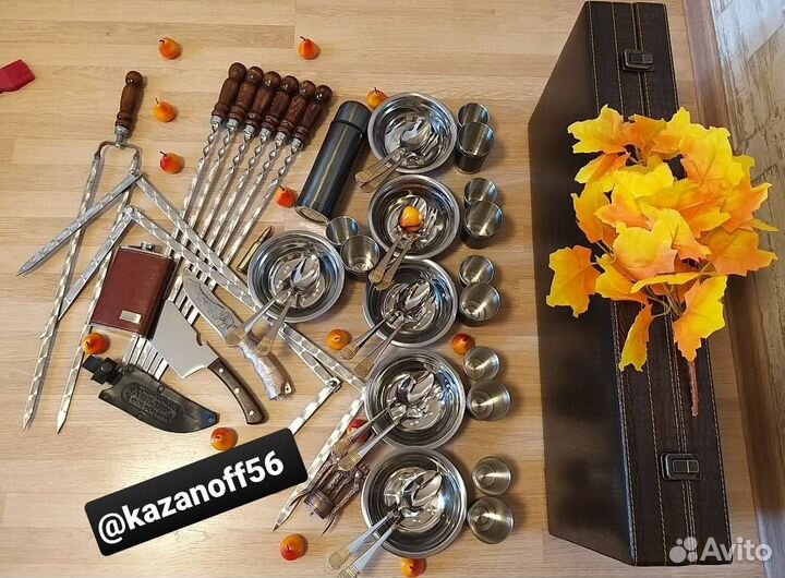 Набор шампуров в кейсе / подарок шефу