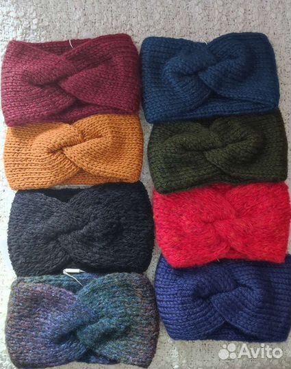 Повязка на голову вязаная теплая чалма