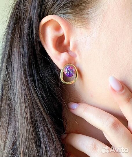 Серьги позолота новые