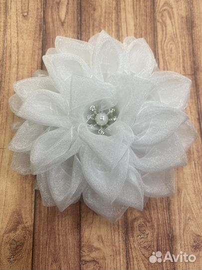 Школьные Банты для волос белые ручная работа