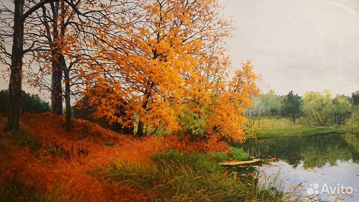 Картина, масло, Осенний пейзаж