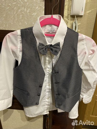 Рубашка с жилеткой и бабочкой рост 116-122