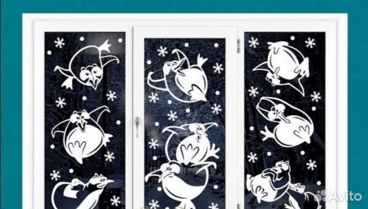 Вытанки на окно. Праздничное оформление окна