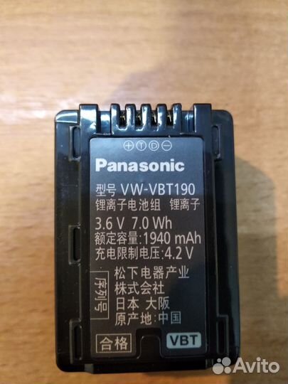 Аккумулятор Panasonic VW-VBT190 Новые