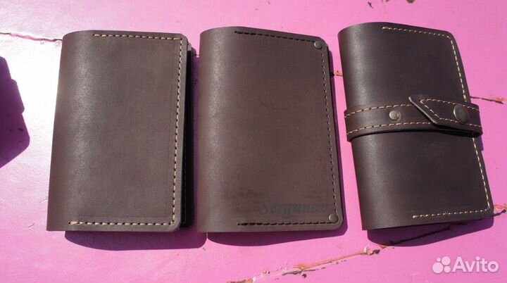 Обложка на паспорт кожаная, ручной работы