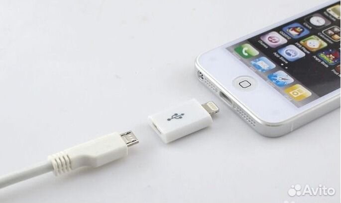 Переходник с microUSB на Apple Lighting (8-pin)