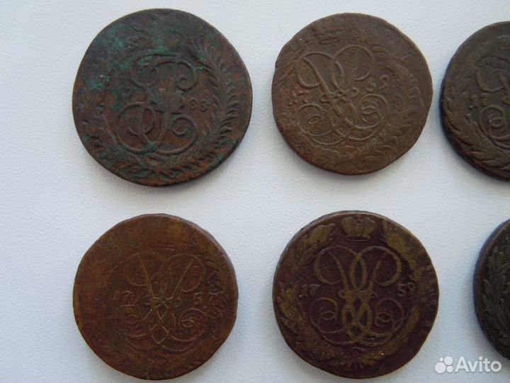 13 царских медных монет